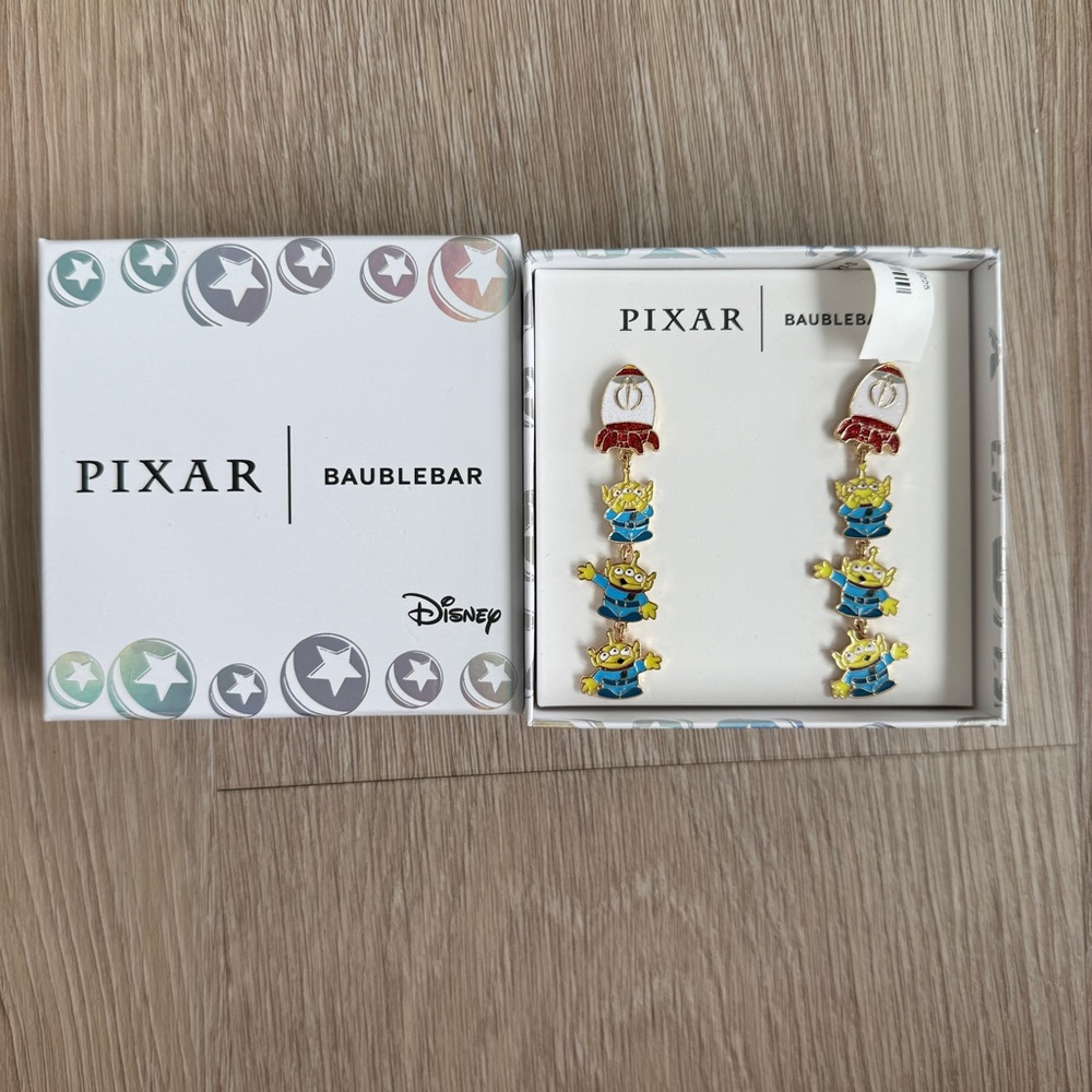 NWT Disney Pixar x Baublebar Toy Story Dangle Alien Earrings